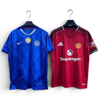 Chelsea and Man U jerseys
