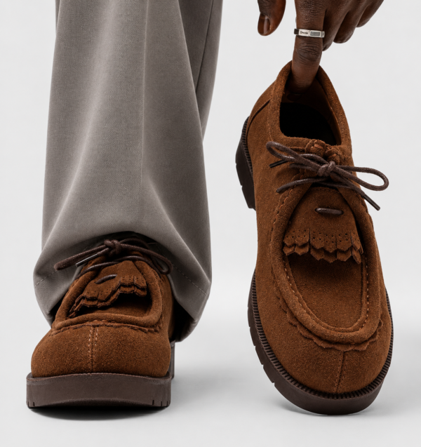 Heritage Suede Tassel Derby in Brown