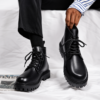 Premium Black Leather Ankle Boots